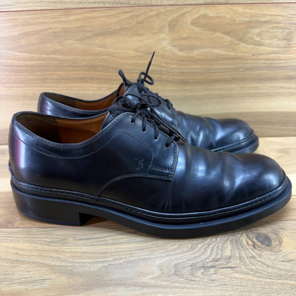 Tod's Oxfords Black Leather Mens US 9.5 UK 8.5 Dress Formal Business Casual